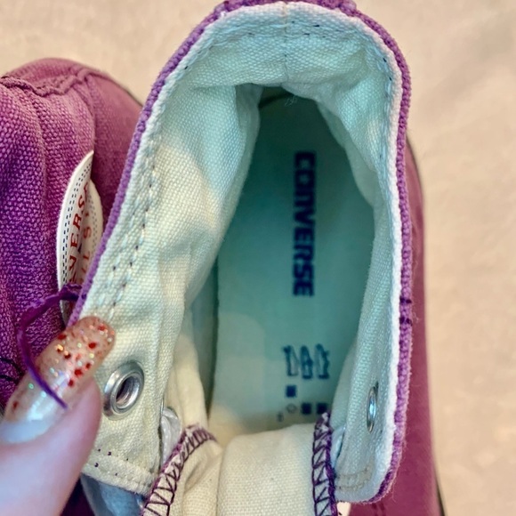 Converse All Star Sneakers 3Y fits Womens 5-6 Chuck Taylor Purple white Athletic - Picture 10 of 14